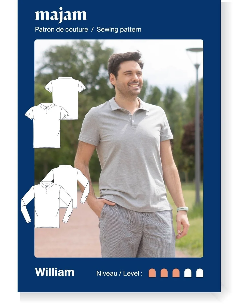Photo du patron polo William cousu · vue 1 sur 8