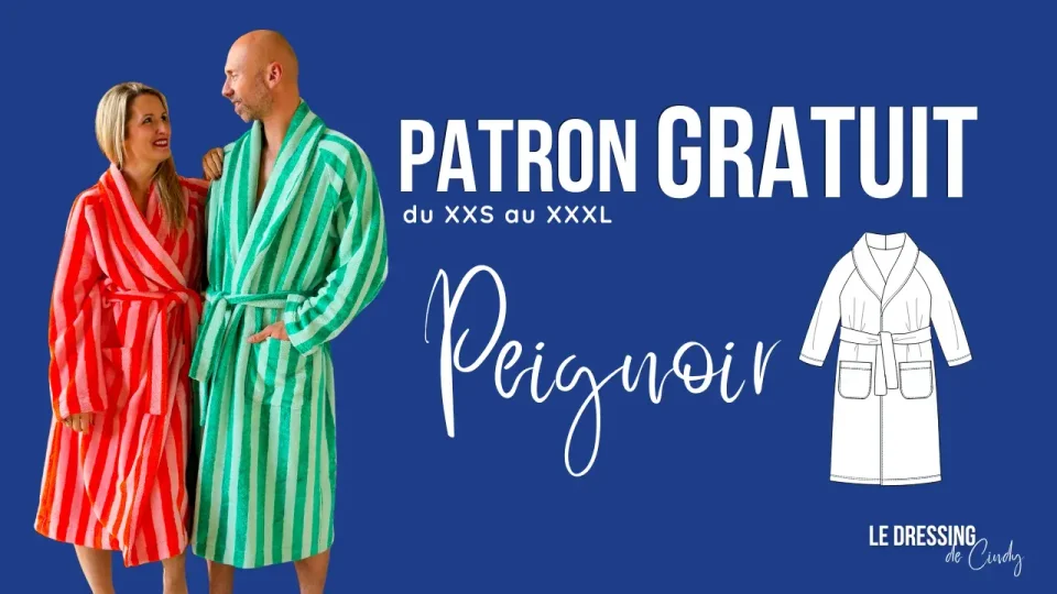 Photo du patron PATRON PEIGNOIR GRATUIT cousu · vue 1 sur 2