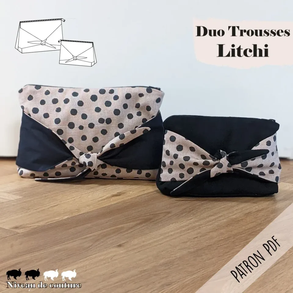 Photo du patron Duo Trousses Litchi cousu · vue 1 sur 8