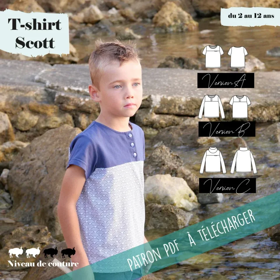 Photo du patron T-shirt garçon Scott 2/12 ans cousu · vue 1 sur 8