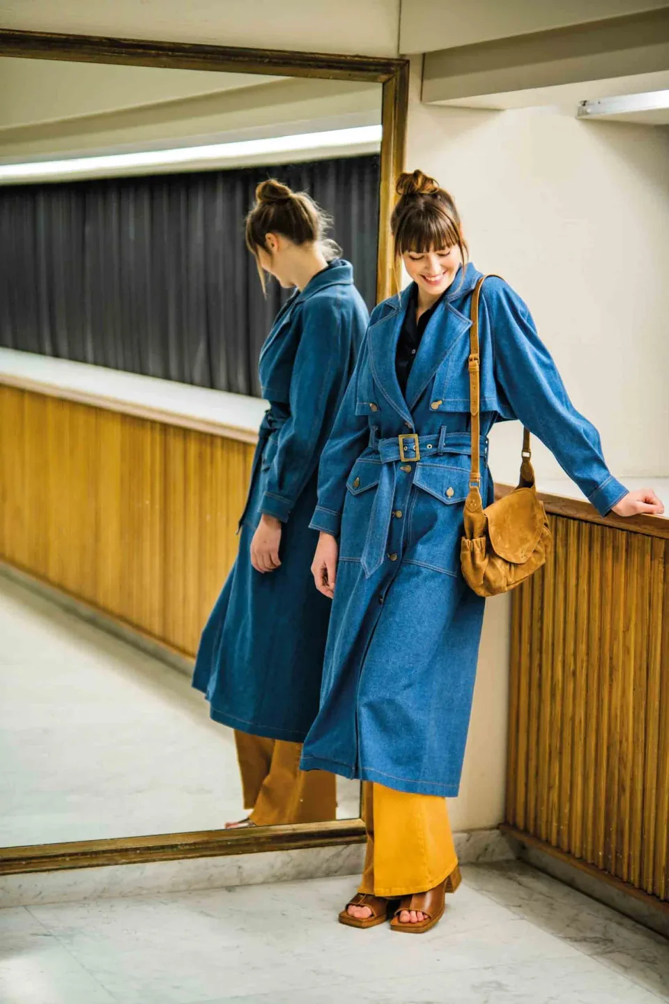 Photo du patron Drea Trench Coat Sewing Pattern cousu · vue 1 sur 4