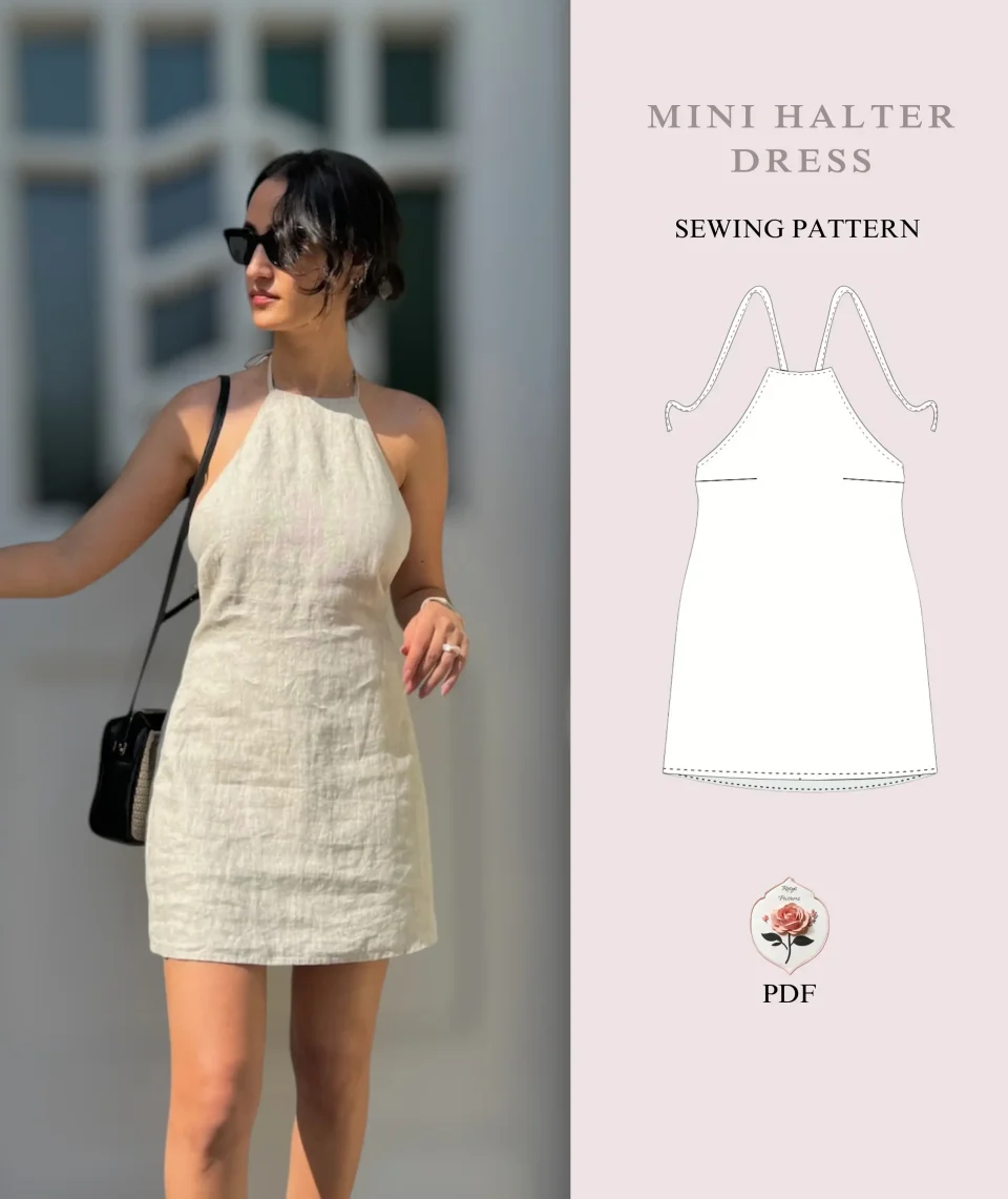 Photo du patron Halter Backless Mini Dress cousu · vue 1 sur 8