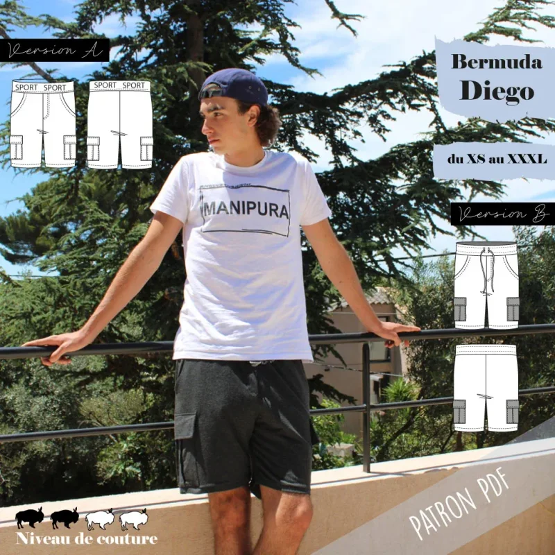 Patron Bermuda Homme Diego · Super Bison