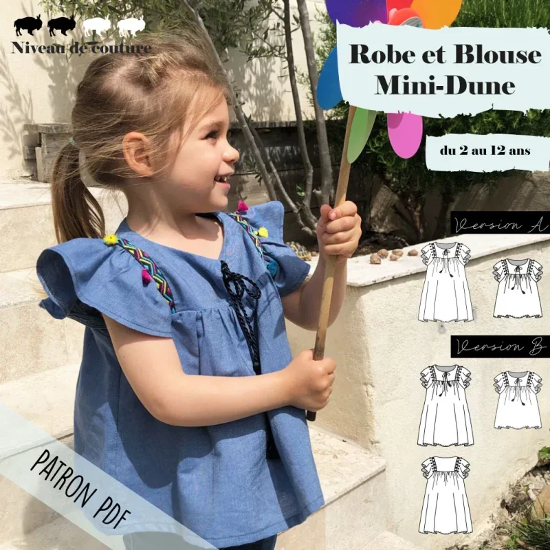 Patron Robe et Blouse Mini-Dune 2/12 ans · Super Bison