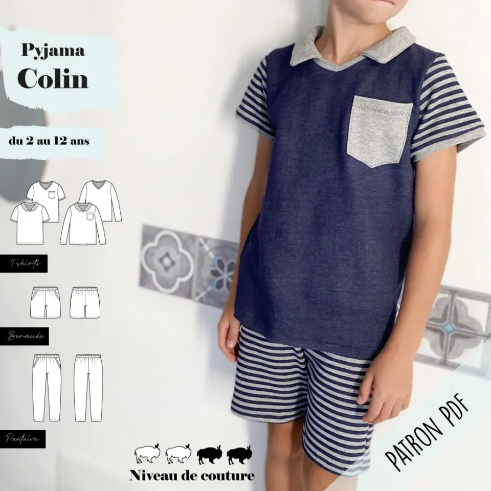 Photo du patron Pyjama Colin 2/12 ans cousu · vue 1 sur 8