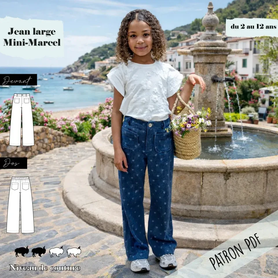Photo du patron Jean large Mini-Marcel 2/12 ans cousu · vue 1 sur 8