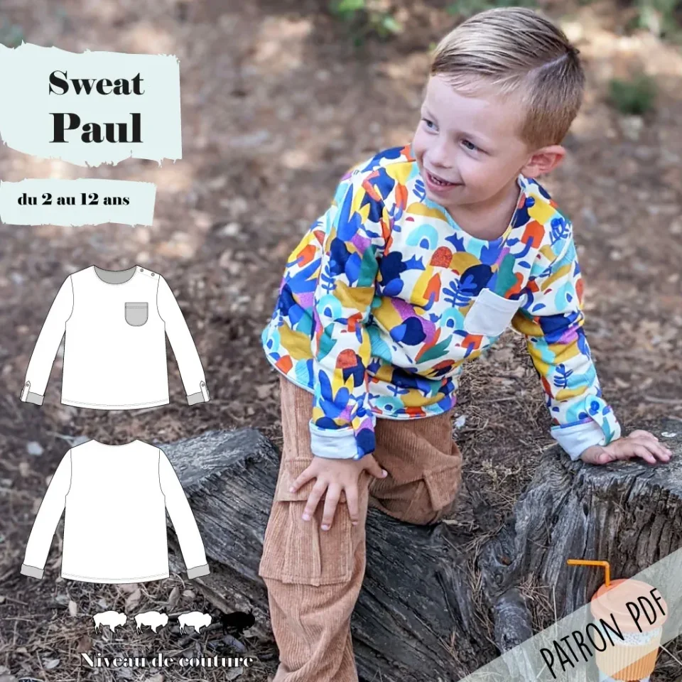 Photo du patron Sweat Paul 2/12 ans cousu · vue 1 sur 8