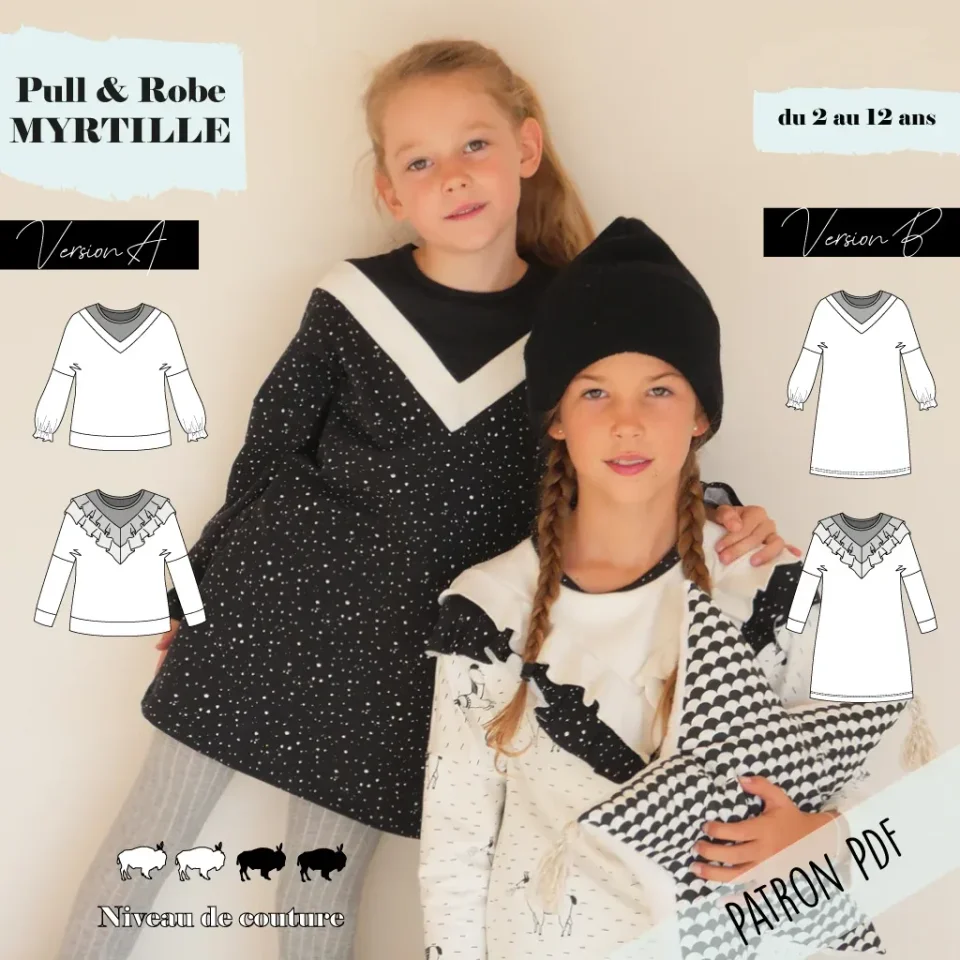 Photo du patron sweat et robe Myrtille 2/12 ans cousu · vue 1 sur 8