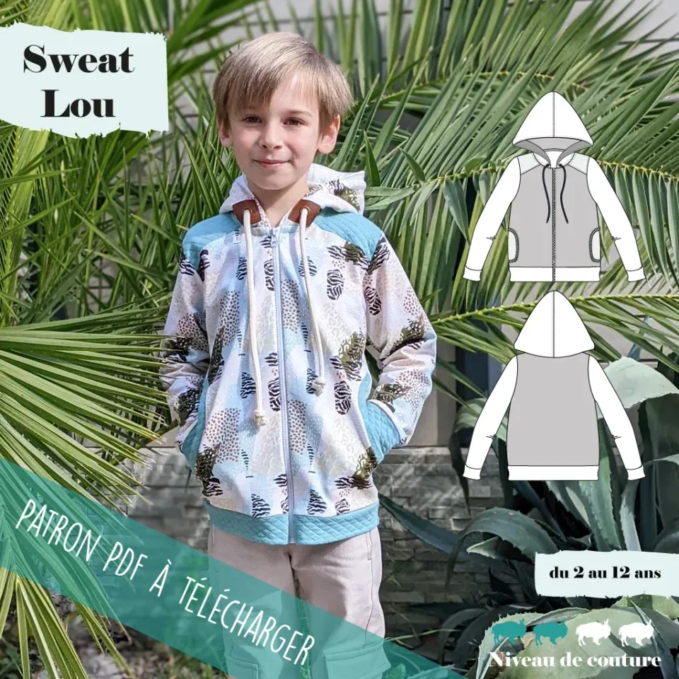 Photo du patron Sweat Lou 2/12 ans cousu · vue 1 sur 8