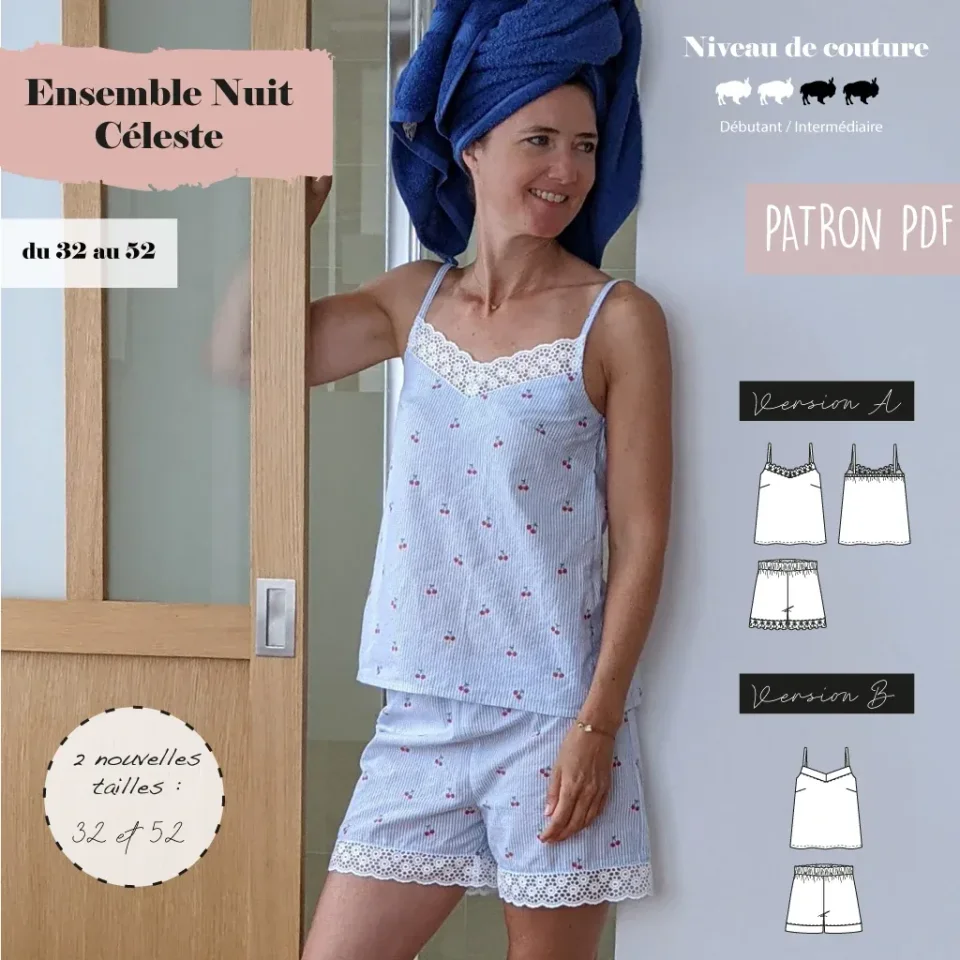 Photo du patron Ensemble Caraco + Short Céleste cousu · vue 1 sur 8