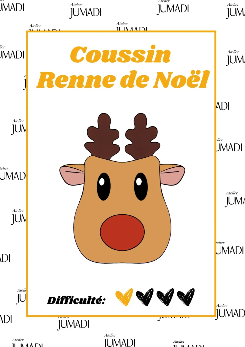 Photo du patron Coussin Renne de Noël cousu · vue 1 sur 5