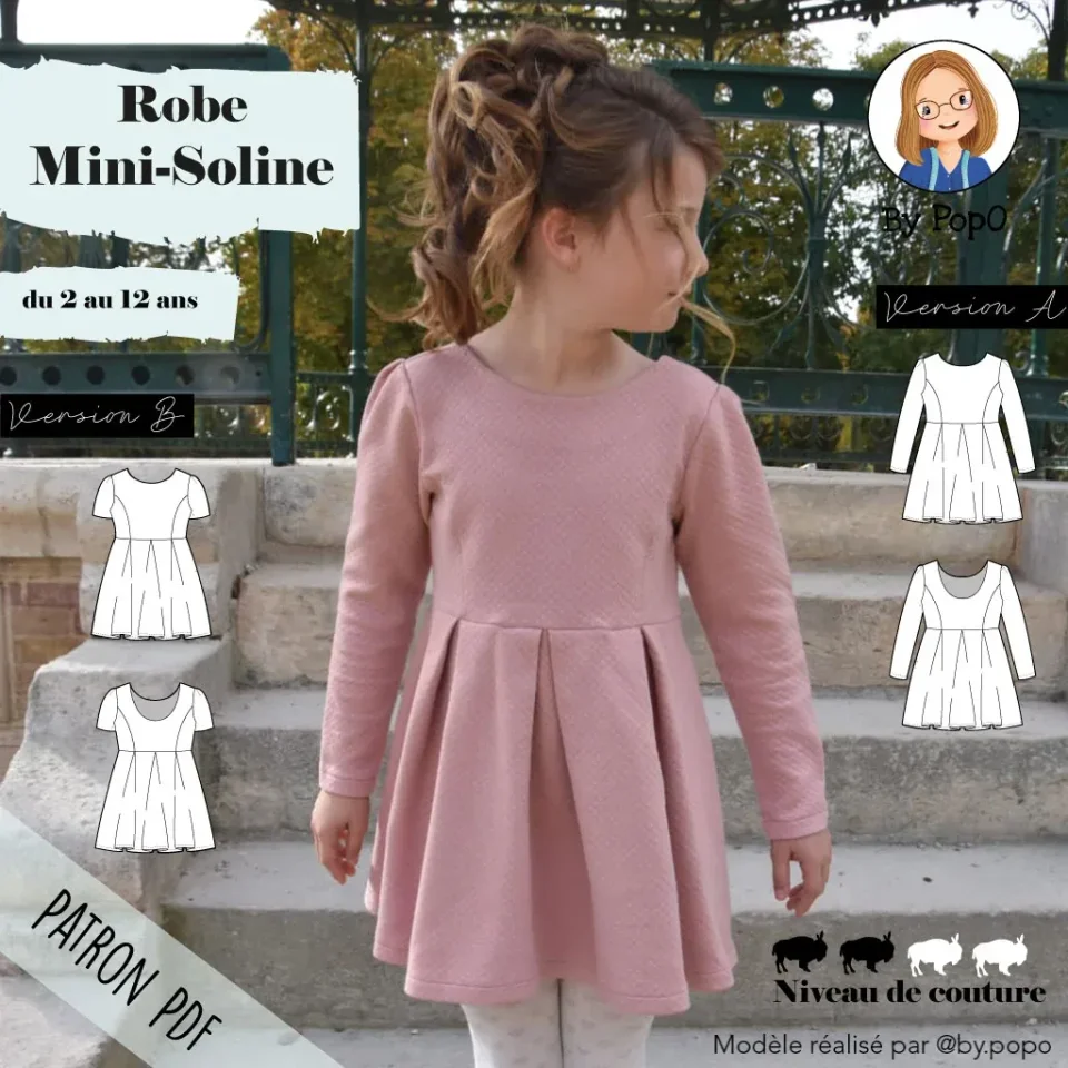 Photo du patron Robe Mini-Soline 2/12 ans cousu · vue 1 sur 8