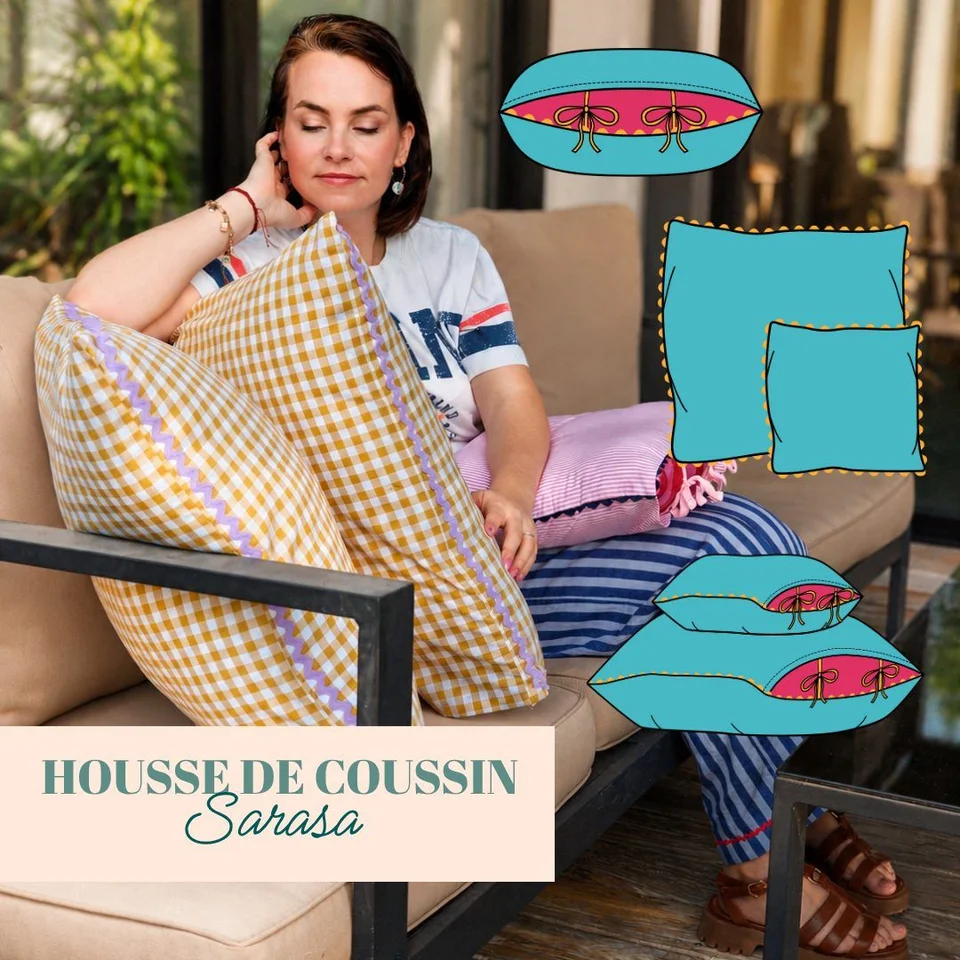 Photo du patron Housse de coussin Sarasa cousu · vue 1 sur 8
