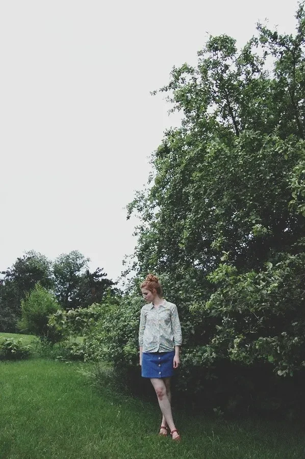 Photo du patron Jupe en denim à boutons cousu · vue 1 sur 8