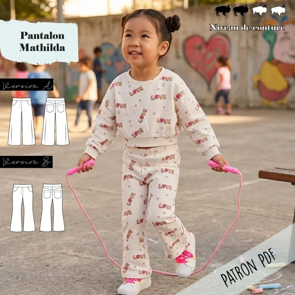 Photo du patron Pantalon Mathilda 2/12 ans cousu · vue 1 sur 8
