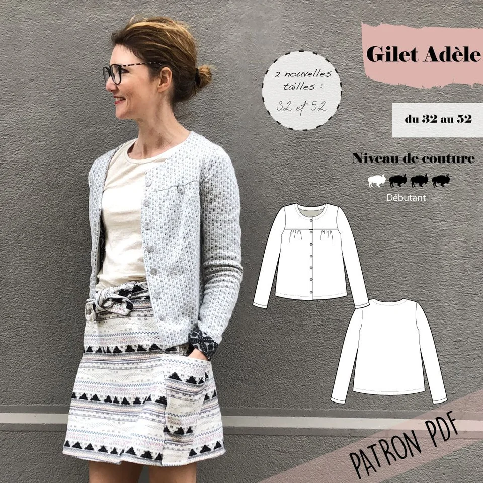 Photo du patron Gilet Femme Adèle cousu · vue 1 sur 8